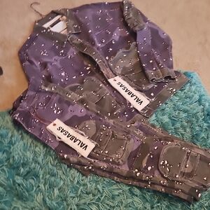 mens nwt valabasas purple leopard print denim jacket / matching jeans button fly